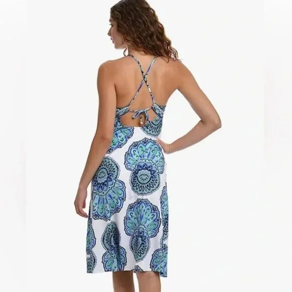 Sunshine 79 Women's Mellow Medallion Blue/Teal/White Swimsuit Coverup Size Small - Picture 2 of 12